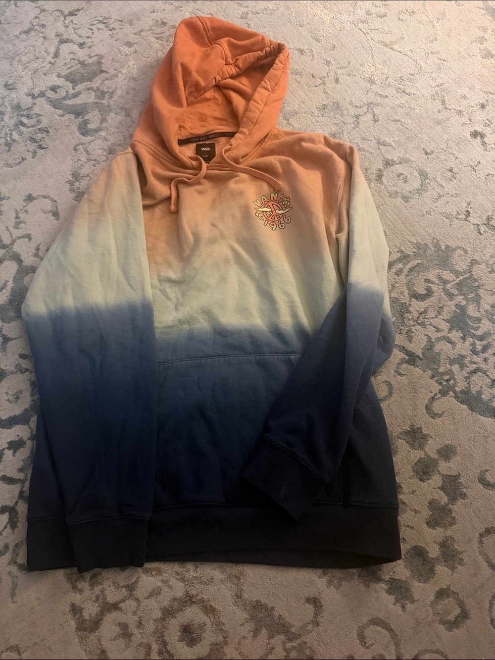 Vans Men's Ombre Hoodie Sweatshirt - Orange to Blue